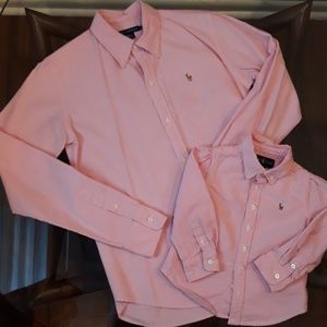 Matching mommy & me Polo Ralph Lauren pink shirts